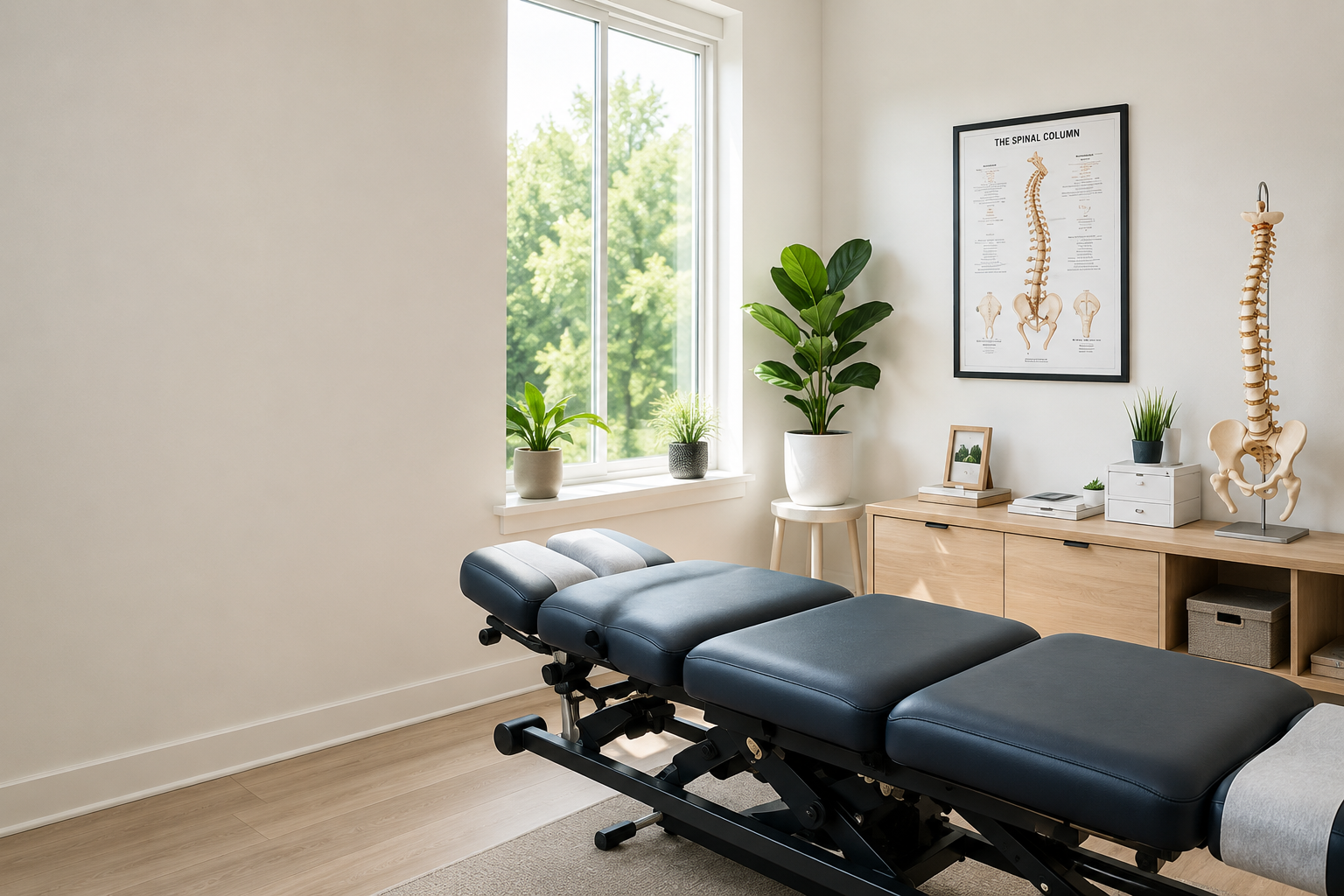 Chiropractic treatment room at Kennesaw Health and Wellness